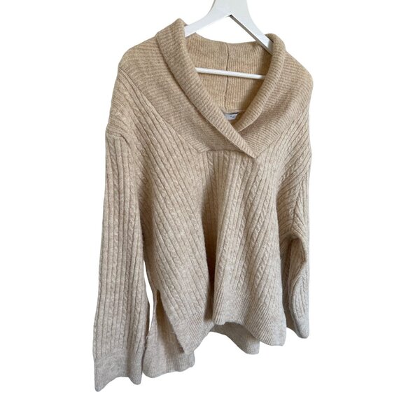 Zara Beige Ribbed Cable Knit Sweater - Picture 3 of 5
